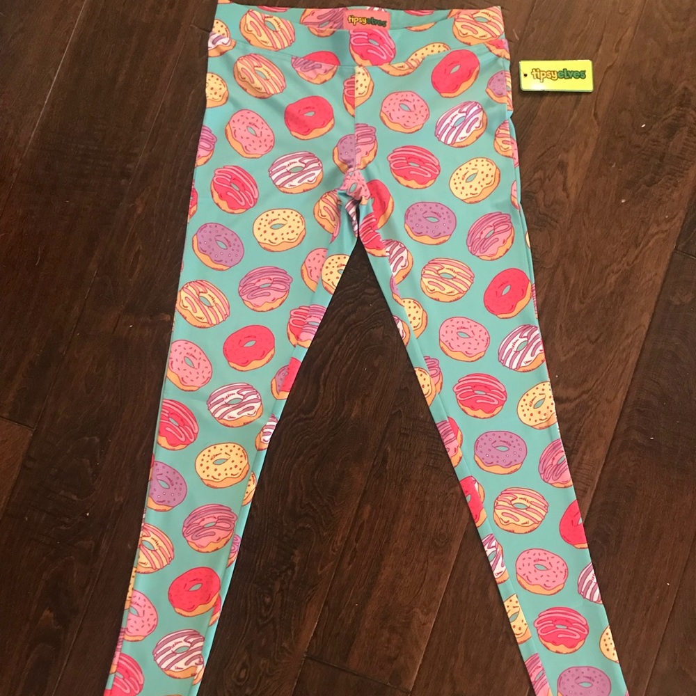 Tipsy elves donut legging pants size xs. NWT.